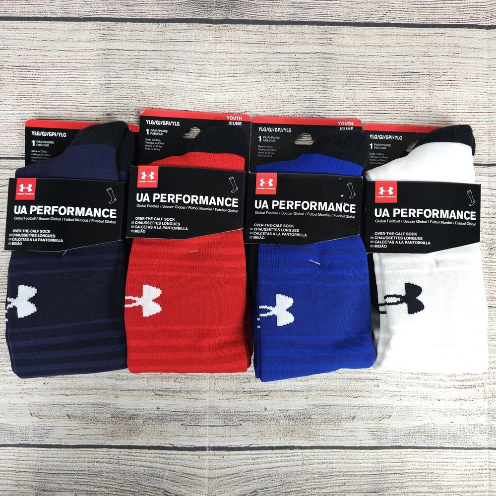 Under Armour UA Performance Soccer Socks OTC Over The Calf Youth Size Large