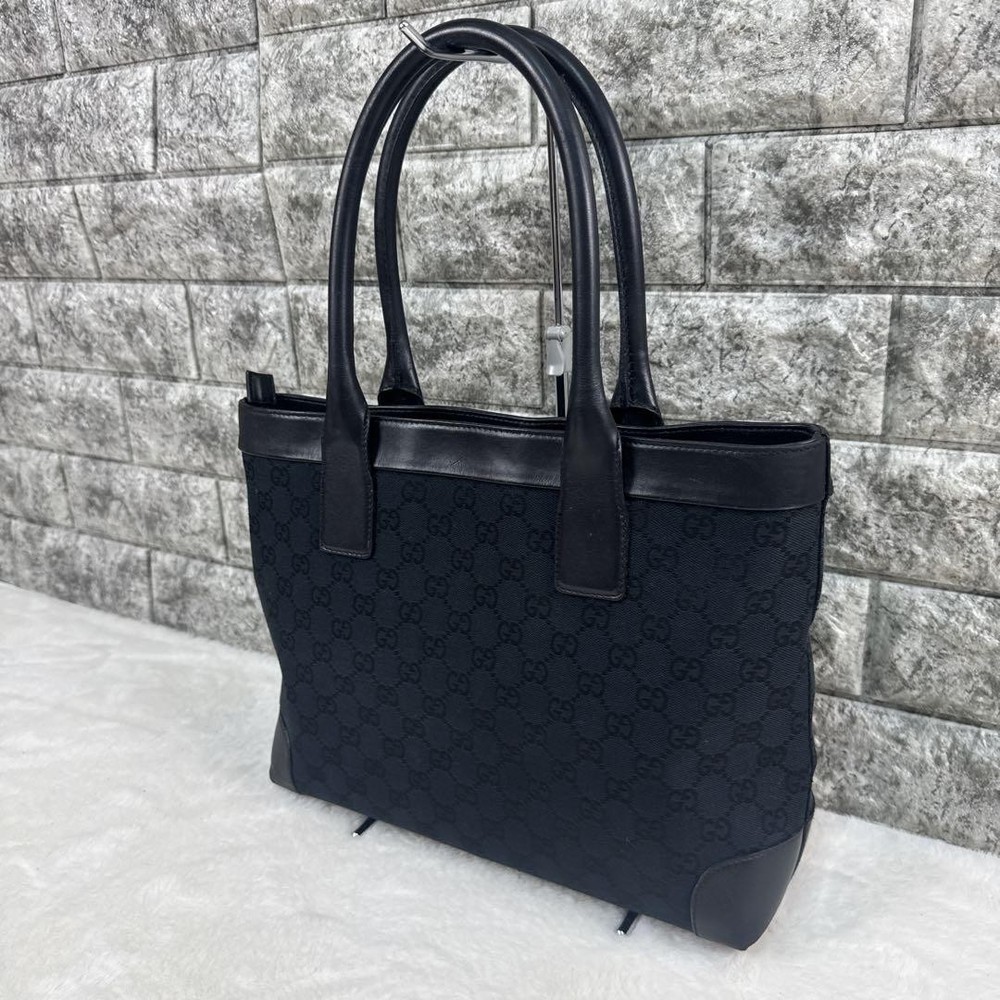 Gucci GG Canvas Leather Tote Bag Large Handbag Luxury Designer New
