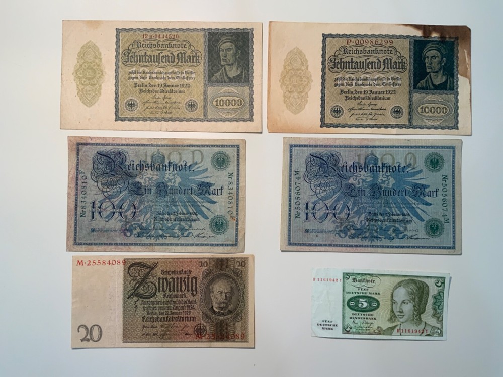 Vintage banknote lot from Germany.