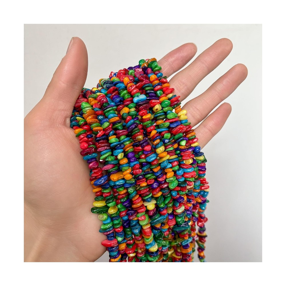 Natural Chip Stone Beads about 200pcs Colorful Stones 5-8mm Irregular Gemston...