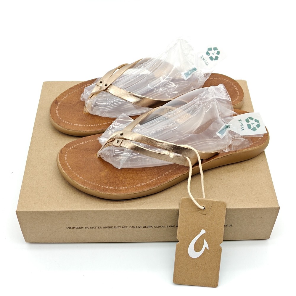 OLUKAI Womens Leather Bubby Sahara Kapehe Luana Sandals Size 7