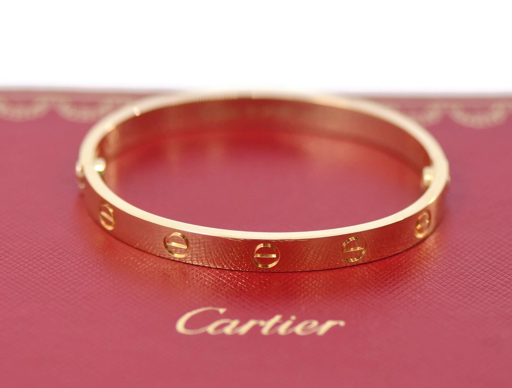Cartier 18K Yellow Gold Love Bracelet Size 16 Classic Luxury Jewelry