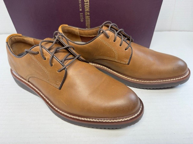 Johnston & Murphy Upton Plain Toe Tan Oiled Full Grain 9.5 M