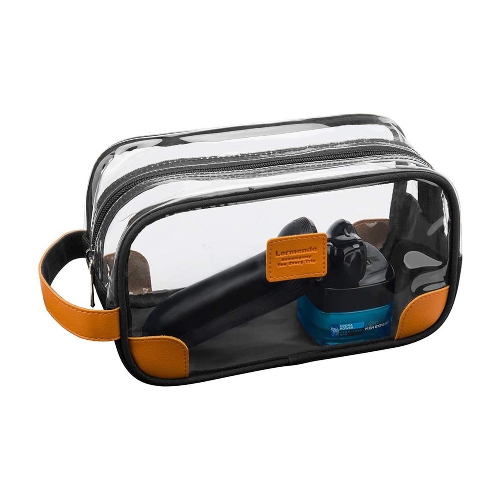 Lermende Mens Large Clear Travel Toiletry Bag for Men