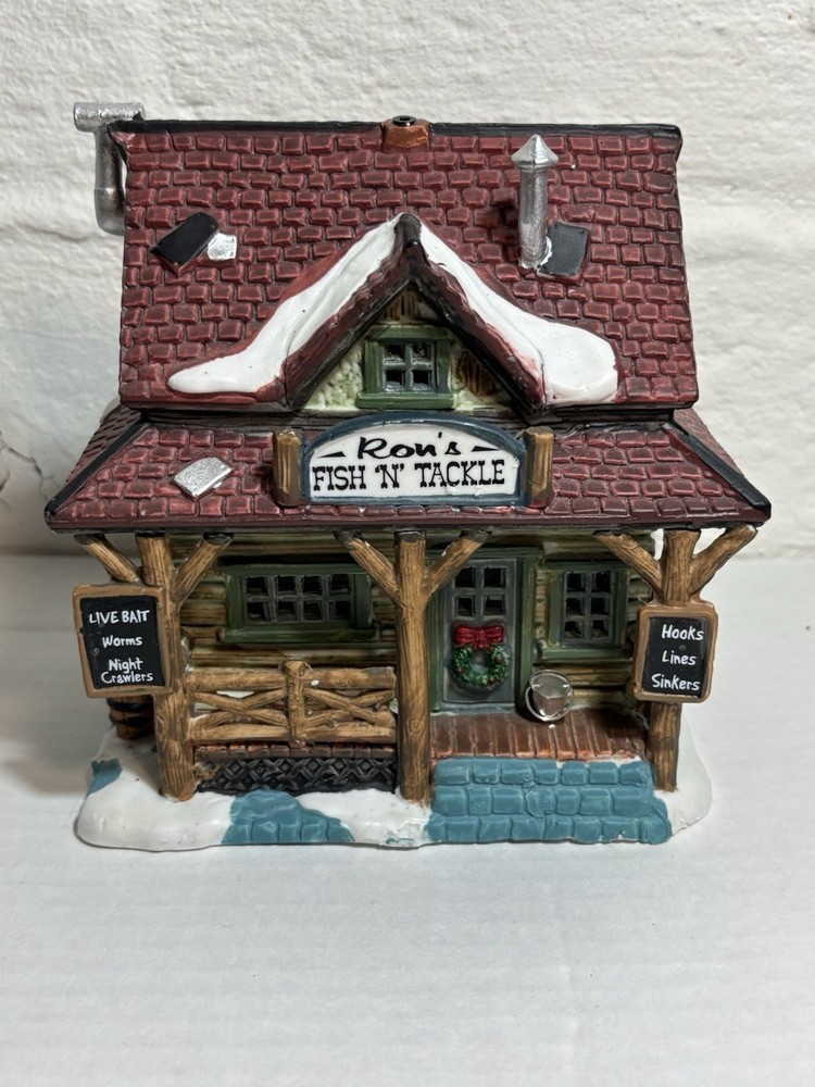 Lemax Ron's Fish N Tackle Building 2001 Harvest Crossing #15583  