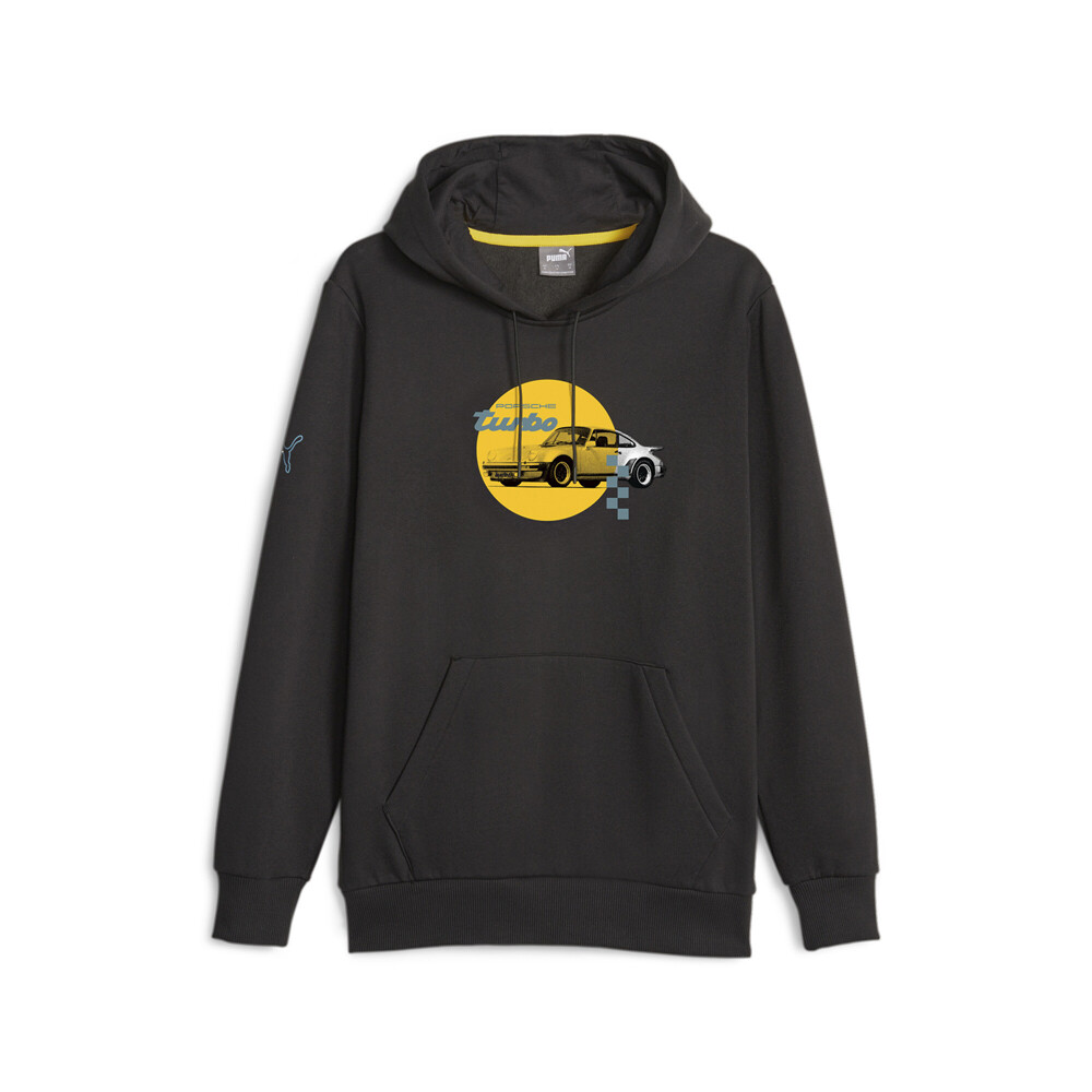 Puma Pl Graphic Pullover Hoodie Mens Black Casual Outerwear 62102501