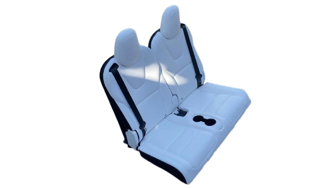 ⭕ 16-20 Model X Rear Left & Right 3rd Row Seat Assy Leather White 1067381-00-B