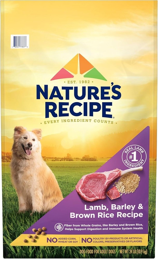 Nature's Recipe Lamb Barley & Brown Rice Dry Dog Food 24 lb Bag