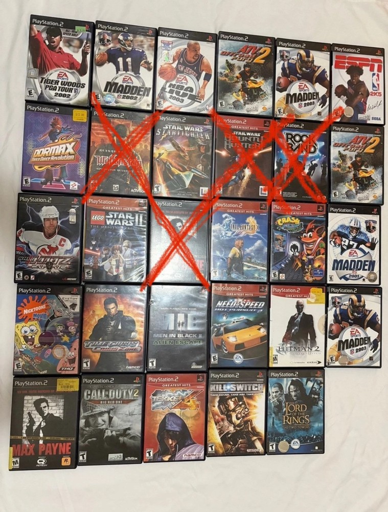 Playstation 2 Bundle Lot of 26 Games Time Crisis, Max Payne 2, Tekken 2 & More