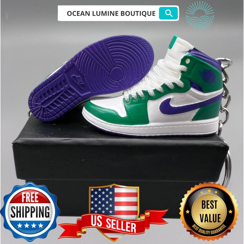 Air Jordan 3D Mini Sneaker Keychain, Basketball Sneaker Collectible, Box Options