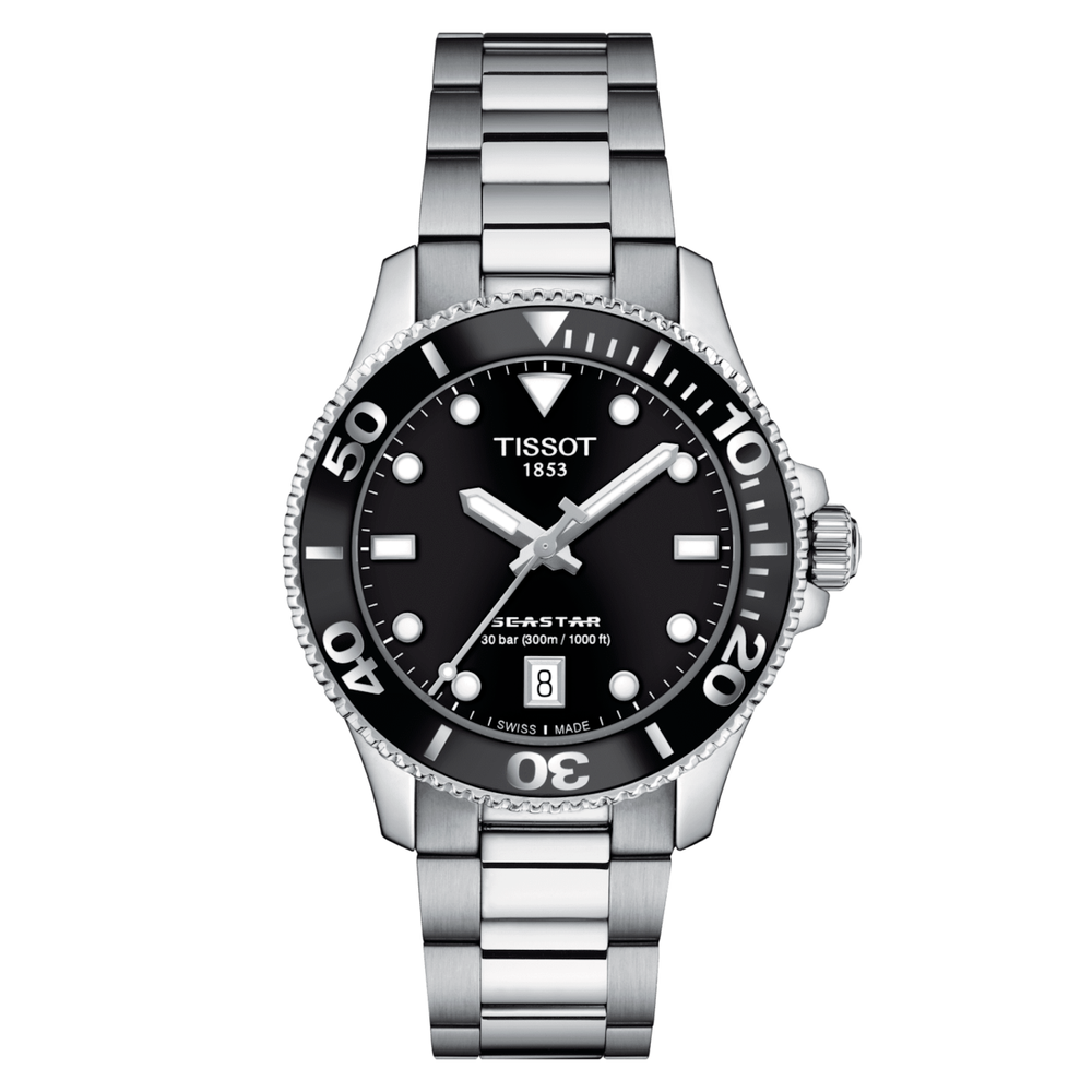 Tissot Seastar 1000 36 MM Black Dial Quartz SS Watch T120.210.11.051.00