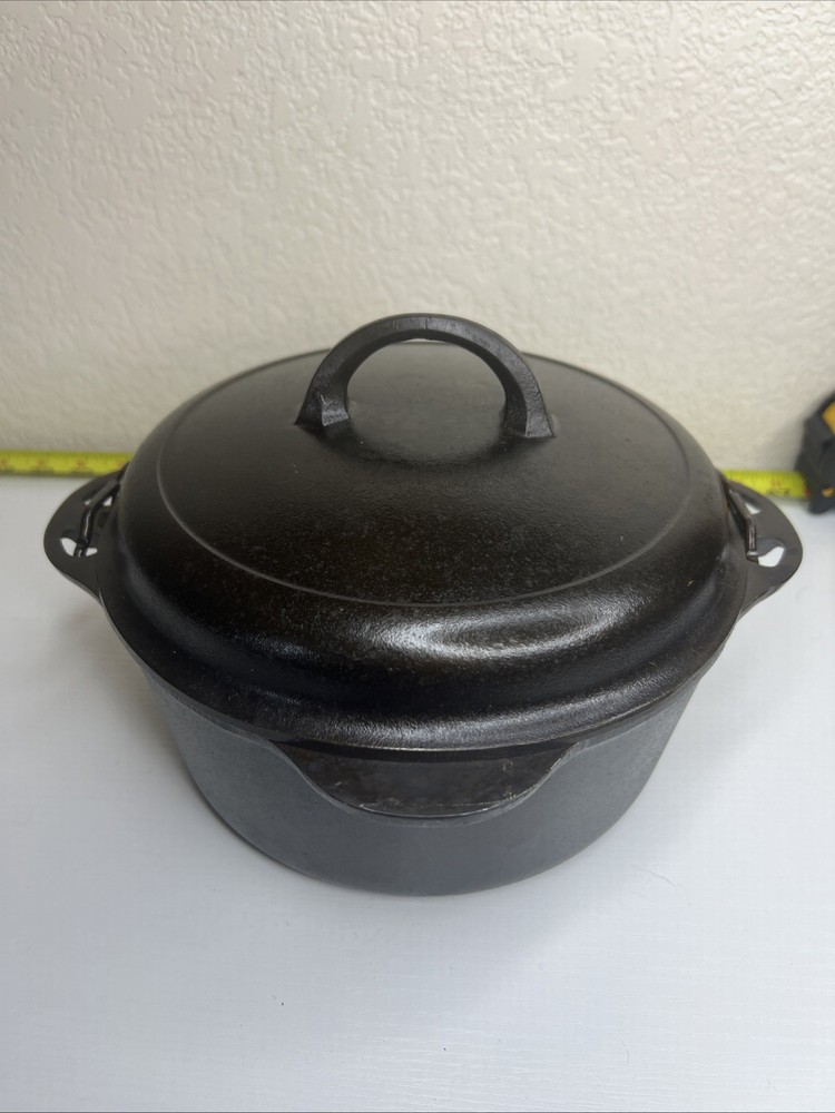 VINTAGE GRISWOLD CAST IRON #7 1277 W/ #7 LID HANDLED DUTCH OVEN BUTTON LOGO