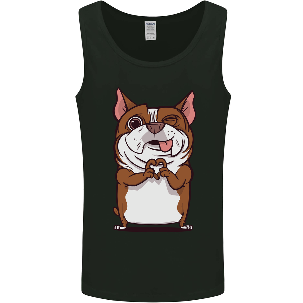 A Cute Dog With a Heart Sign Mens Vest Tank Top