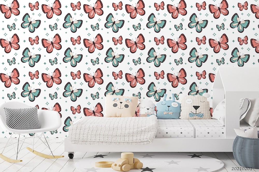 3D Butterfly Watercolor Pattern Wall Murals Wallpaper Murals Wall Sticker 2