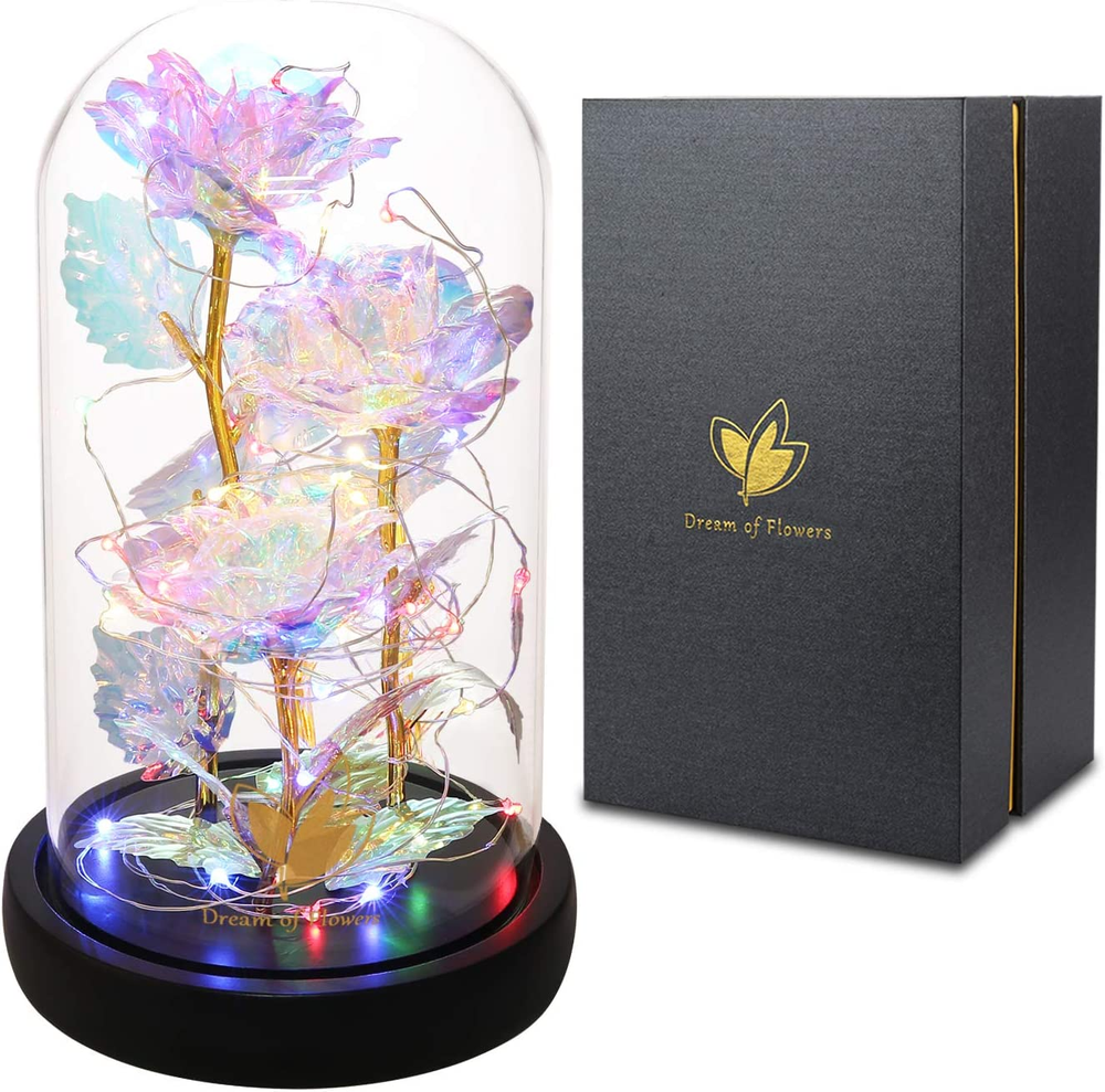 Mothers Day Flowers Gifts for Her, Beauty and the Beast Rose, Glowing Rose Gift-image