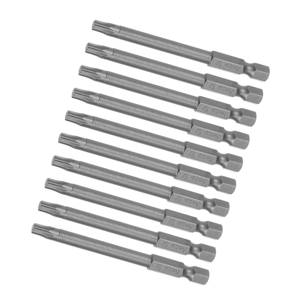 10pcs Torx Screwdriver Bit - [3 Inch x H1/4 x T25] Magnetic for Power Tool Use