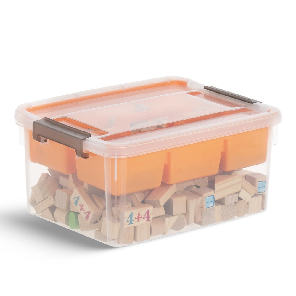 17 Qt Clear Plastic Storage Bins with Latching Lids for Craft Organization