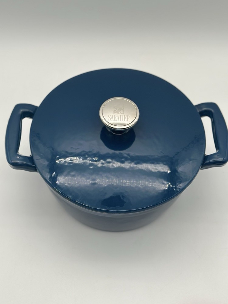 Sabatier Blue 5.5 Quart Enameled Cast Iron Dutch Oven with Lid No Box