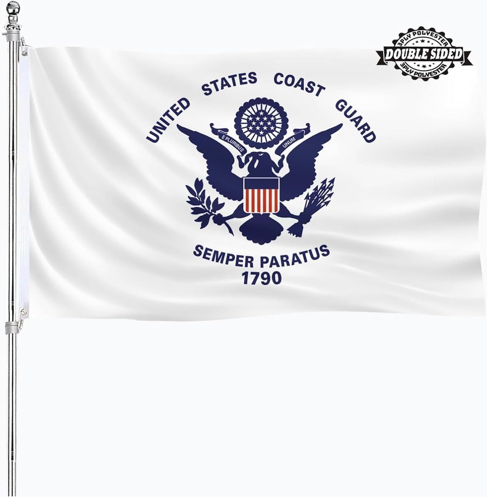 US Coast Guard Flag 4X6 Outdoor Double Sided Heavy Duty 3 Ply Polyester Material