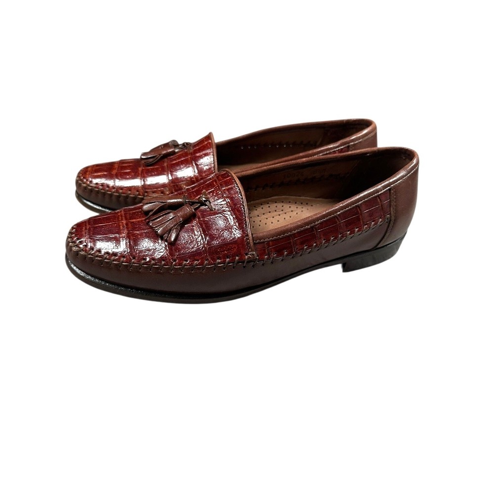 Belvedere Florence Genuine Italian Handmade Crocodile Loafers Mens 8.5M Tassels
