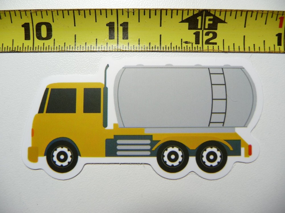LEFT TINTED TANKER TRUCK DECAL STICKER FUN FUNNY CONSTRUCTION VEHICLE