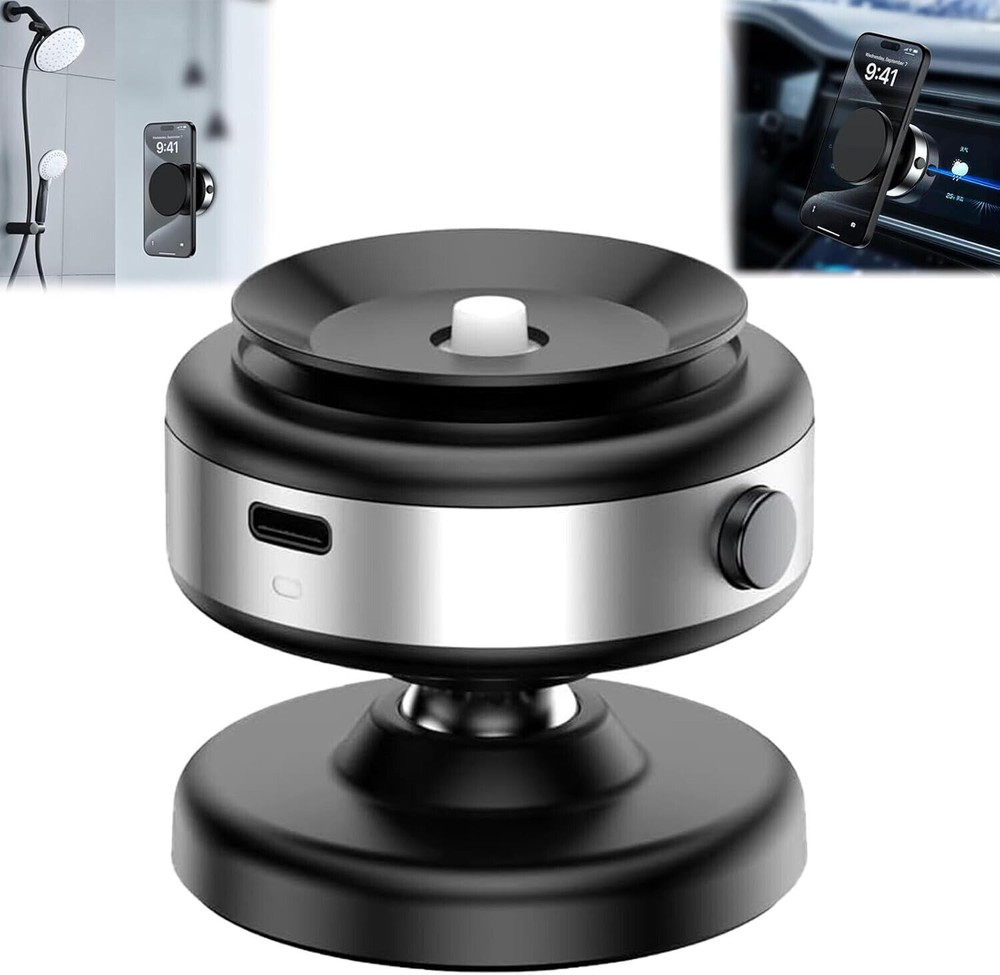 360° Rotatable Magnetic Car Phone Mount with Strong Vacuum Suction