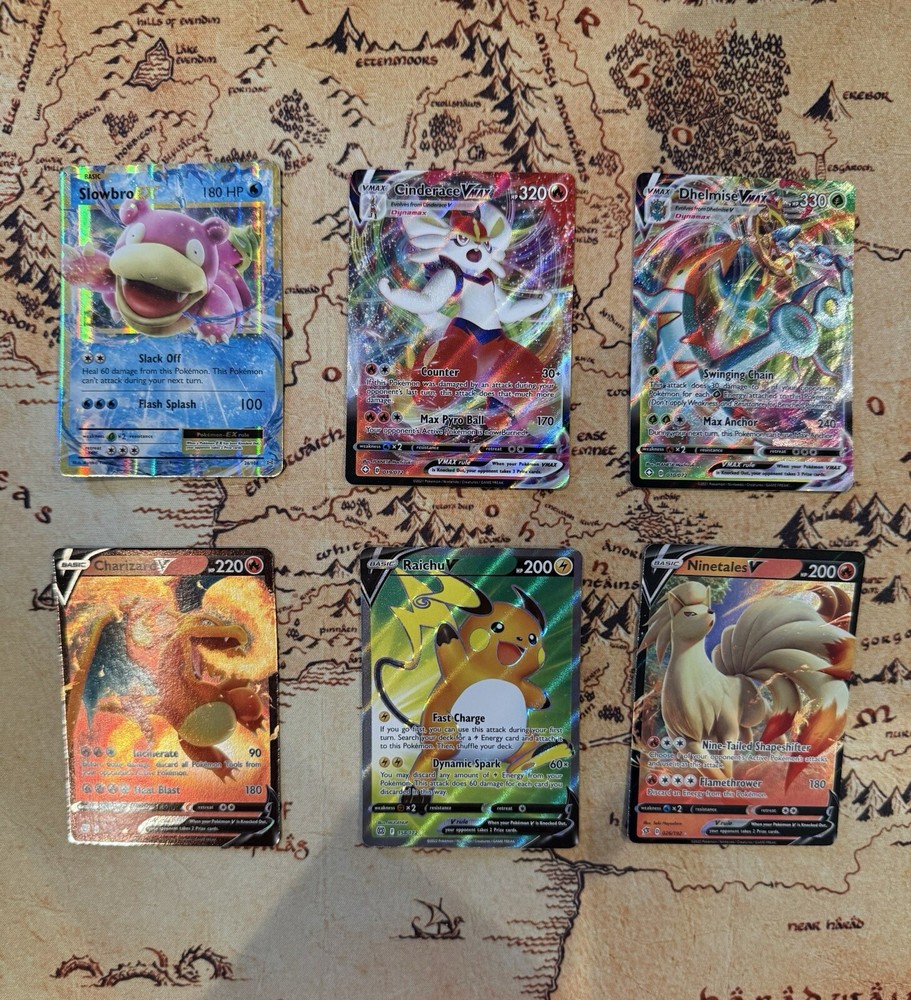 20 Pokemon Cards Bundle - VMax, V, Holo Rares & More
