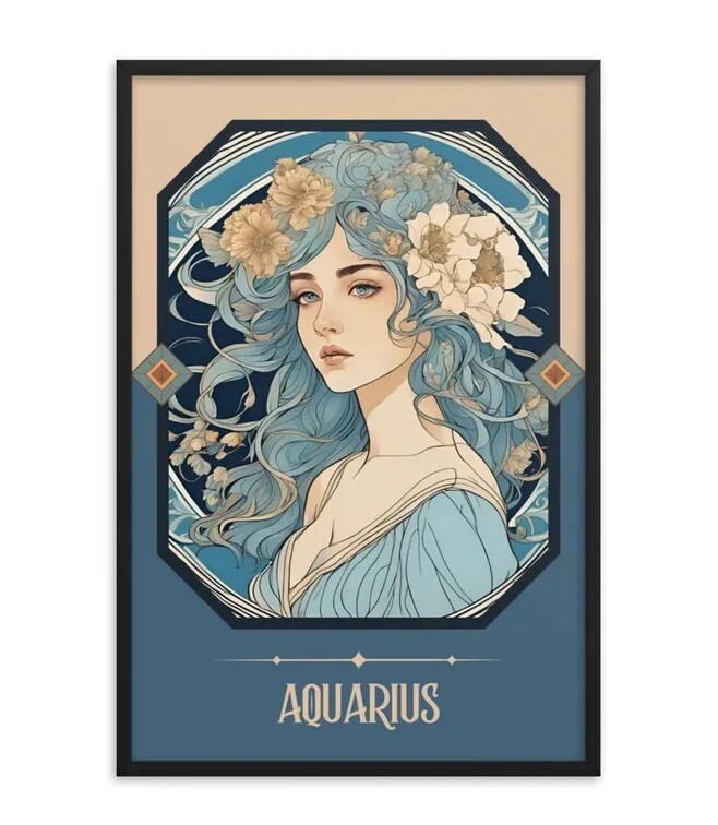 Gemini Star Sign Art Print – Art Nouveau Inspired Tarot Woman
