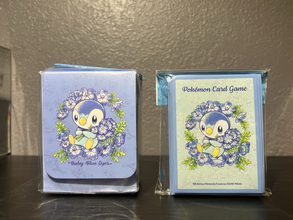 Pokemon Card Game Piplup Baby Blue Eyes Deck Case & Sleeve Set PCJ ~ US SELLER