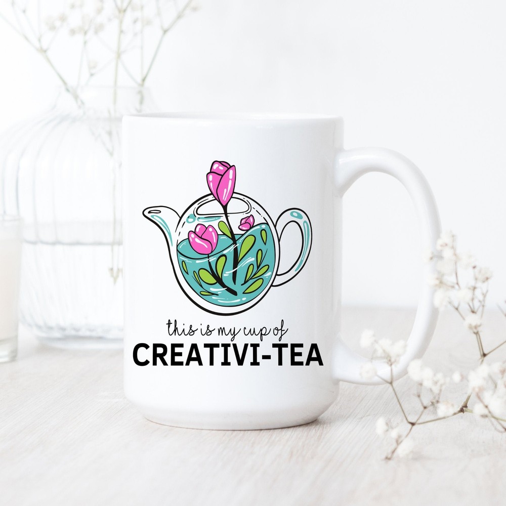 This Is My Cup Of Creativi Tea Mug White Ceramic Coffee Mug Tea Cup Creativity