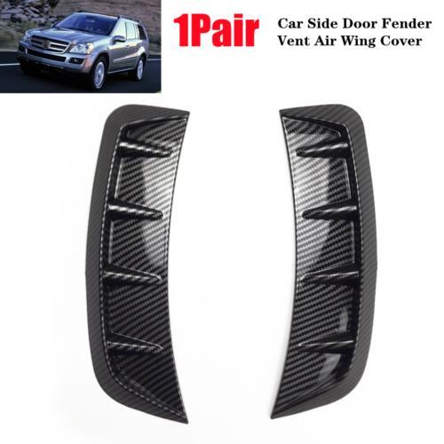 1 Pair Universal Car Carbon Fiber Side Door Fender Vent Air Wing Cover Trim ABS