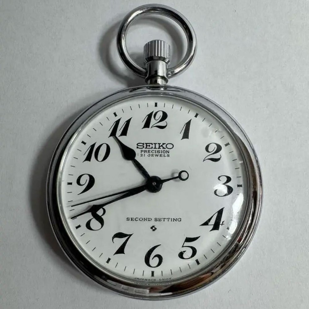 Vintage Seiko Mechanical Pocket Watch with Second Setting