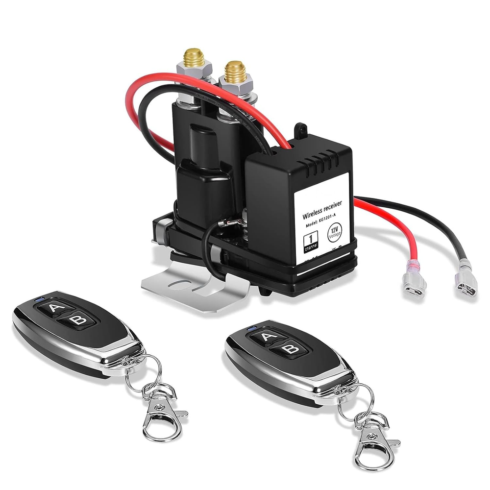 Car 500A Starting 200A Rated Wireless Battery Disconnect Switch & 4 AWG 1FT Batt