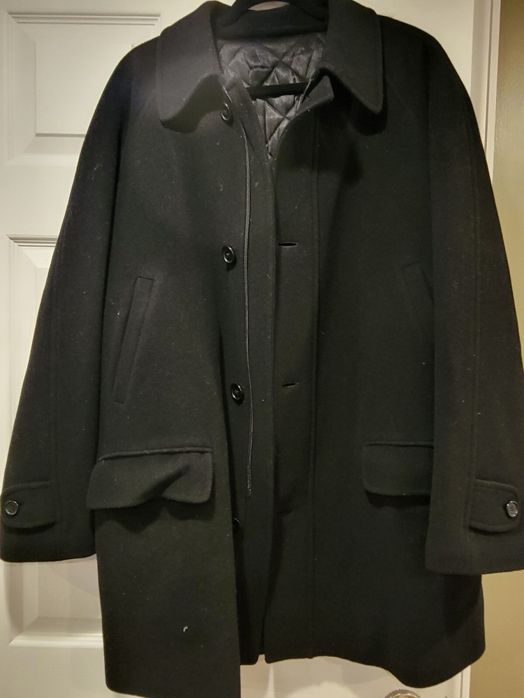 Men's Uomo Cashmere Blend Coat Size L - Soft & Stylish