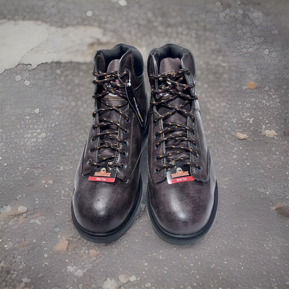 Brahma Boots Men’s Size 12 Steel- Toe Brown Oil/slip Resistant New W/box.