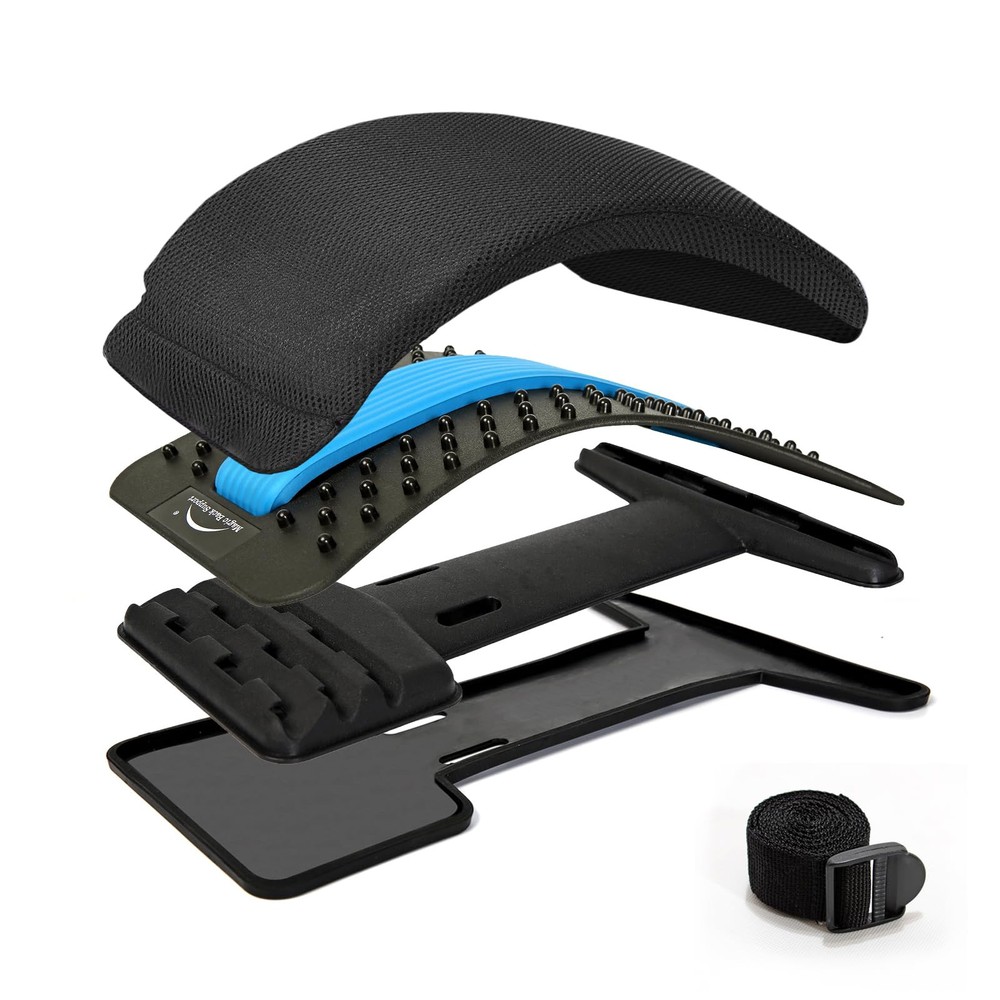 Multi-Level Back Stretcher Device, Lumbar Back Stretching Device, Memory Foam...