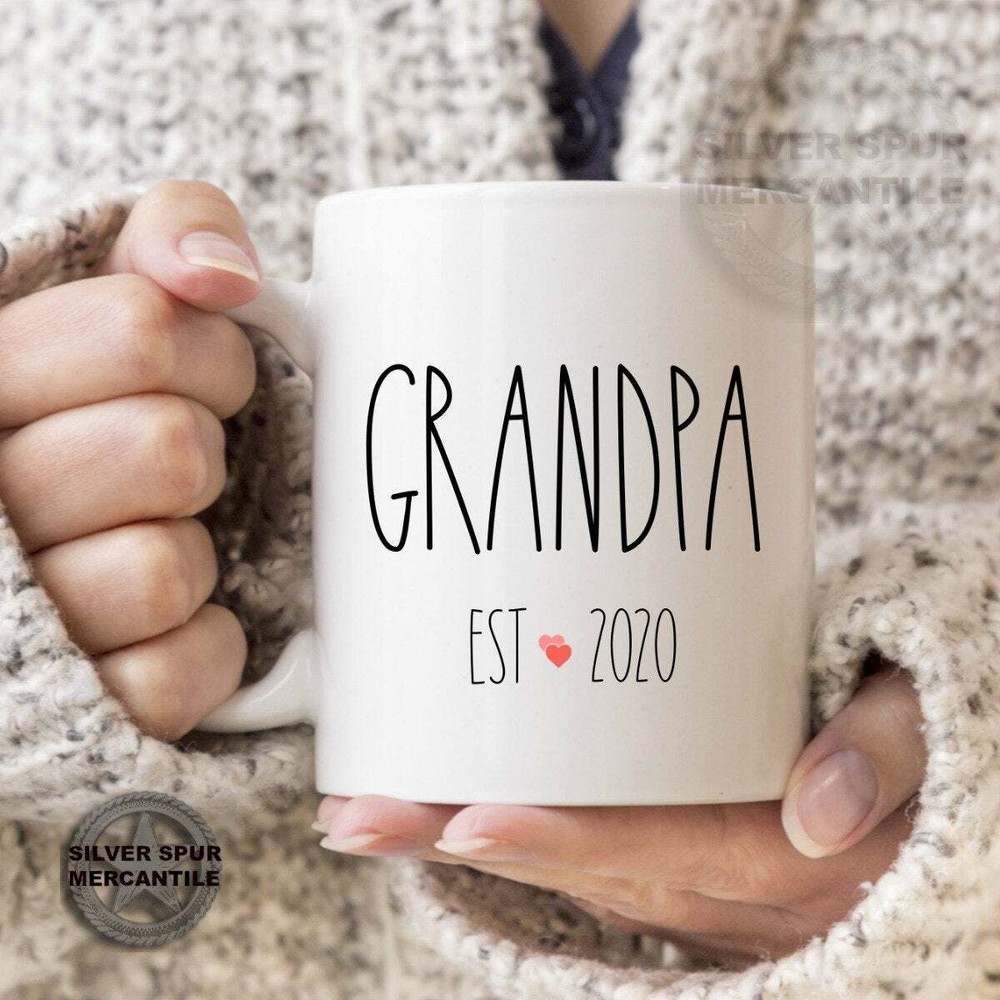 Grandpa Est 2020 New Grandpa Gift Mug For New Grandparents Customized Mugs Baby