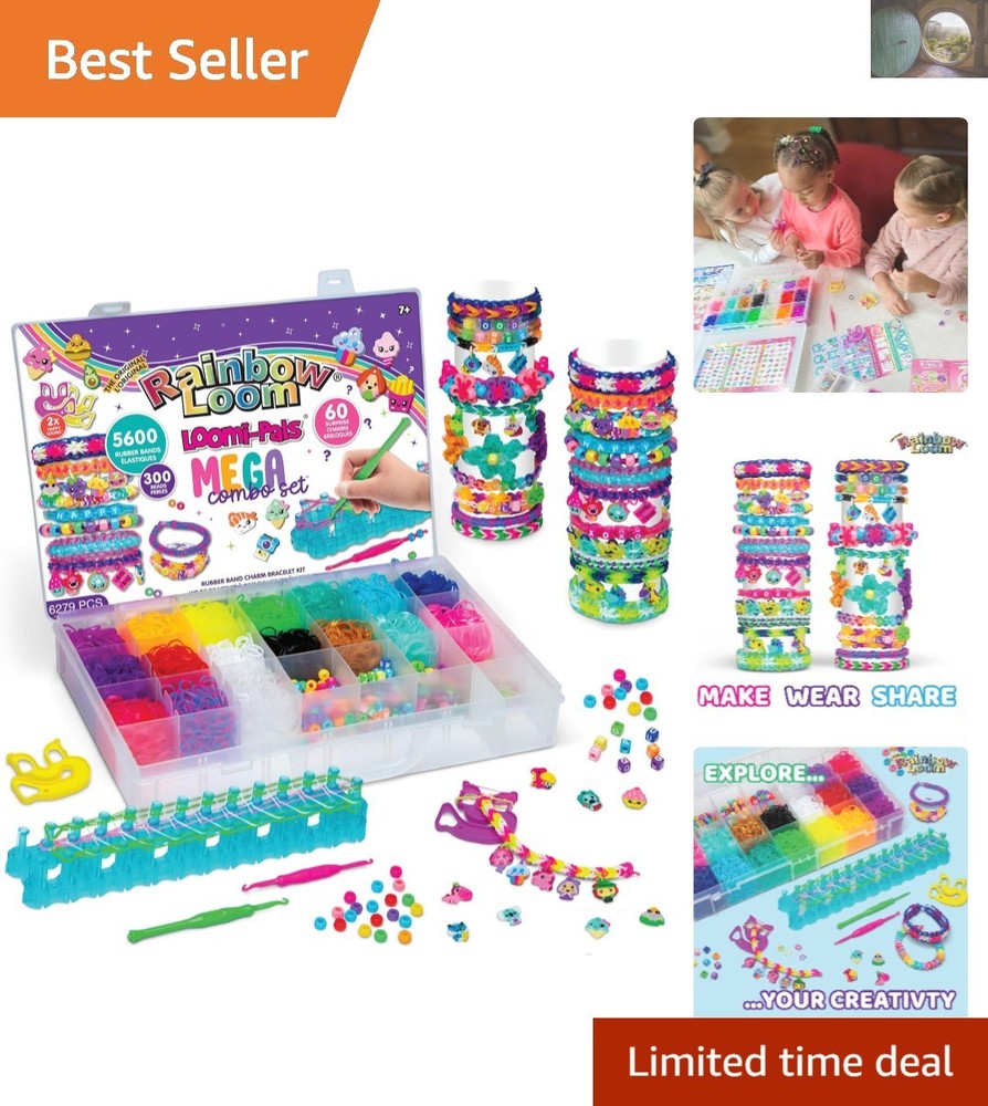 Complete Loomi-Pals Bracelet Kit: Includes 60 Charms & 5600 Colorful Bands!