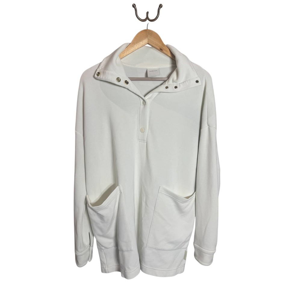 VARLEY Meredith Longline Sweat Pullover White DoubleSoft Size Small