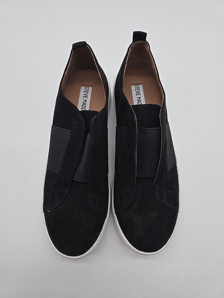 Steve Madden Brad Sneaker Women's Size 7.5 Black Slip On..#5