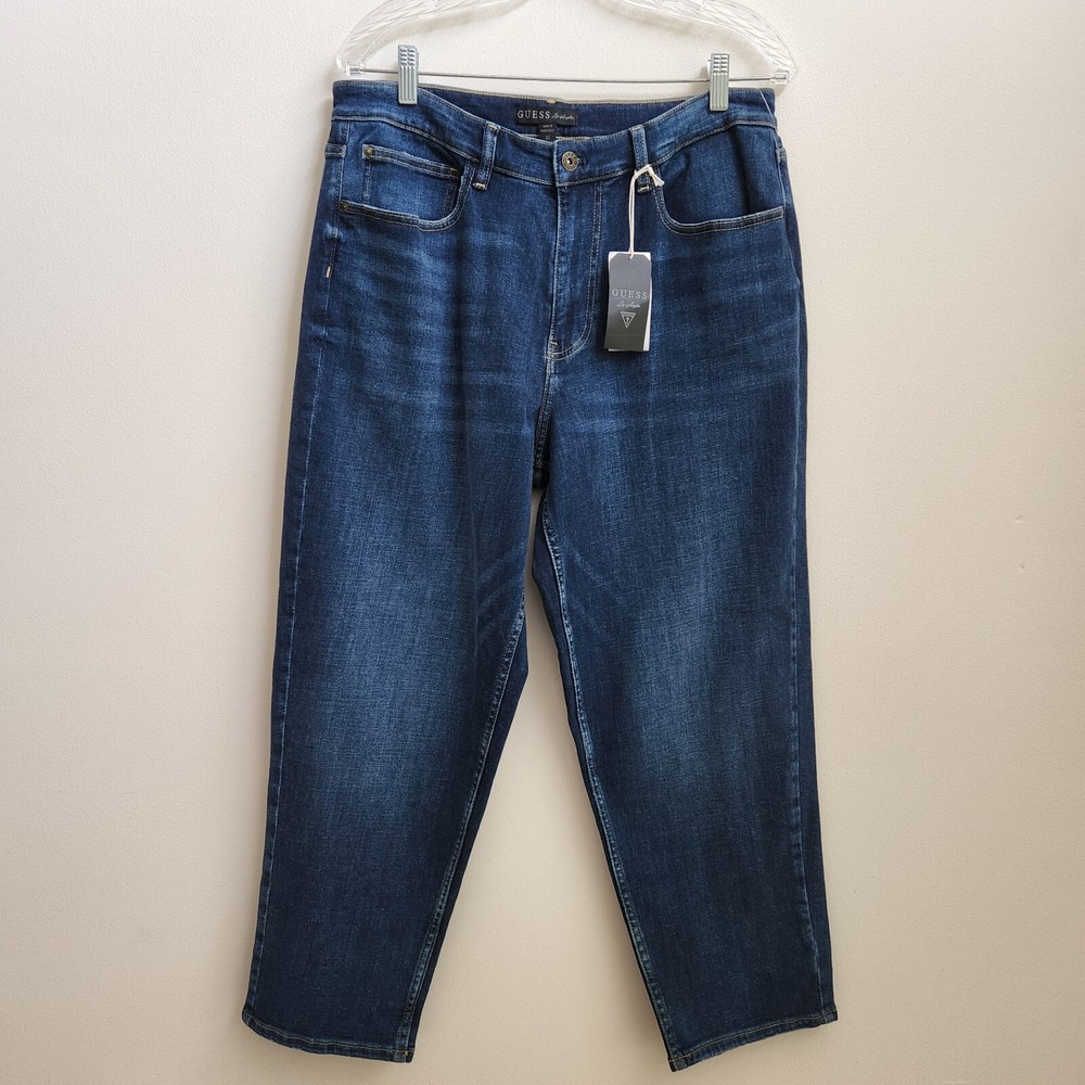 Guess Jeans Junior 30 Blue Denim Relaxed Tapered Frayed Retro Grunge Cowgirl