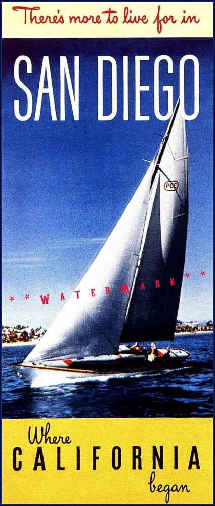 カリフォルニアが始まるサンディエゴ ヴィンテージ ポスター プリント コレクターズ トラベル アート