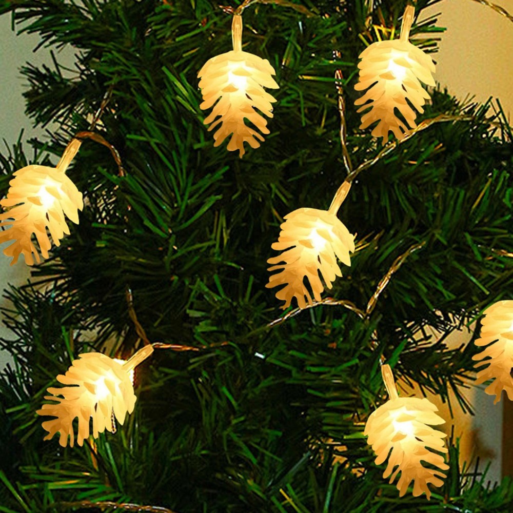 1pc Christmas Pine Cone Holiday Outdoor String Lights Flexible Decorative Lights