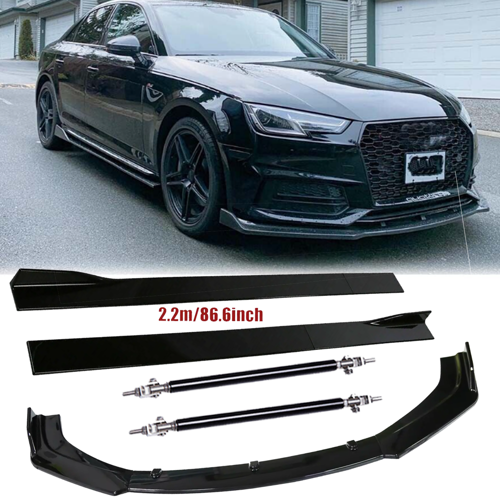 Front Bumper Lip Splitter Spoiler Strut Rods For Kia Forte GTFor Audi A4 B9