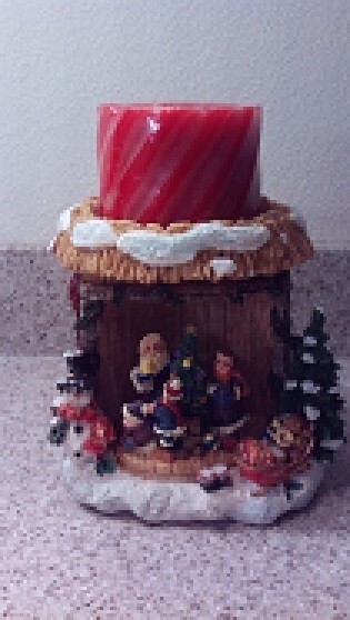 SALE - Christmas Themed Festive Pillar Candle Holder-image