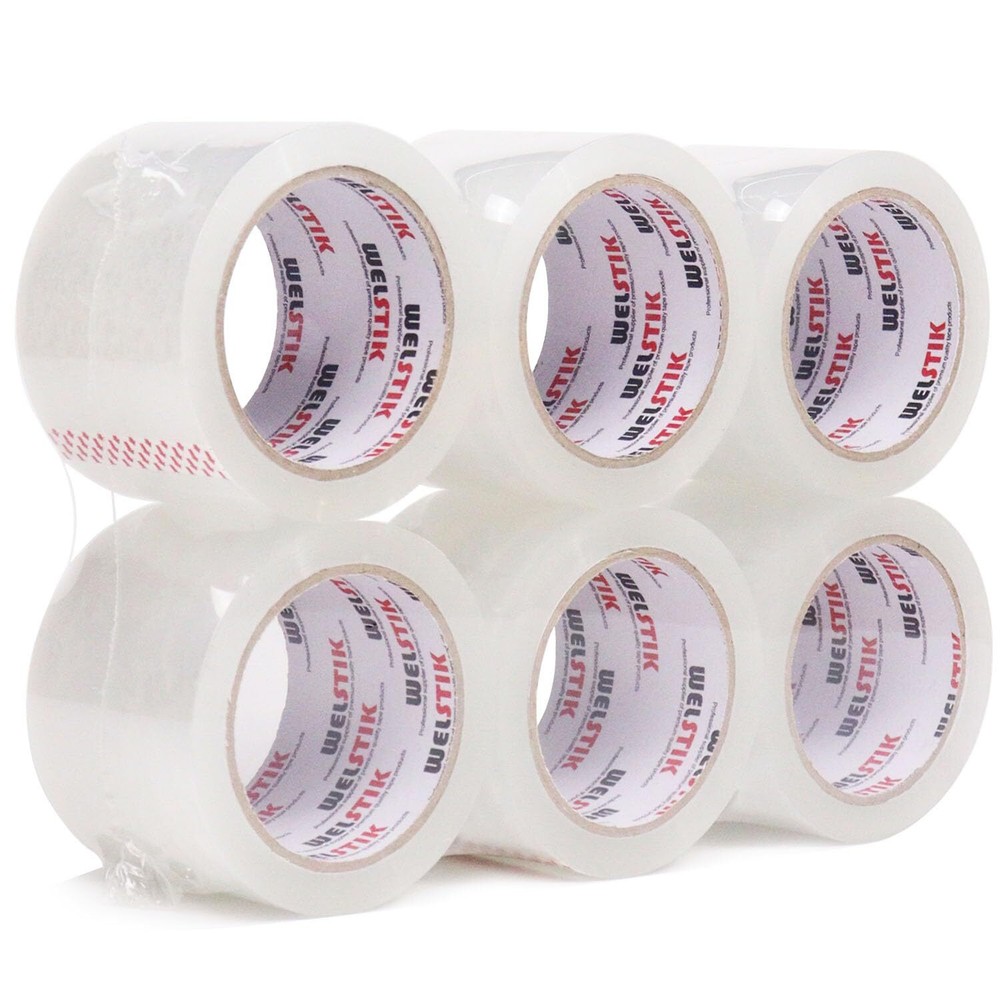 WELSTIK 6 Pack Clear Packing Tape Refills, Industrial Shipping Box 6 PACK