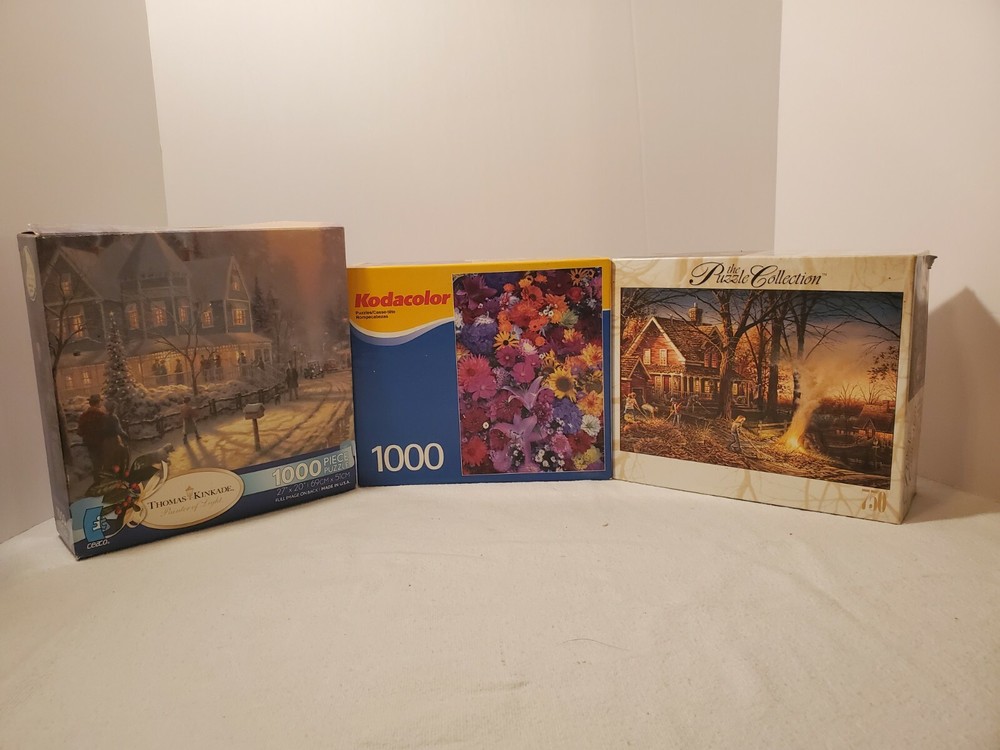 3-Piece Jigsaw Puzzle Set - Kodacolor, Thomas Kincade, The Puzzle Collection