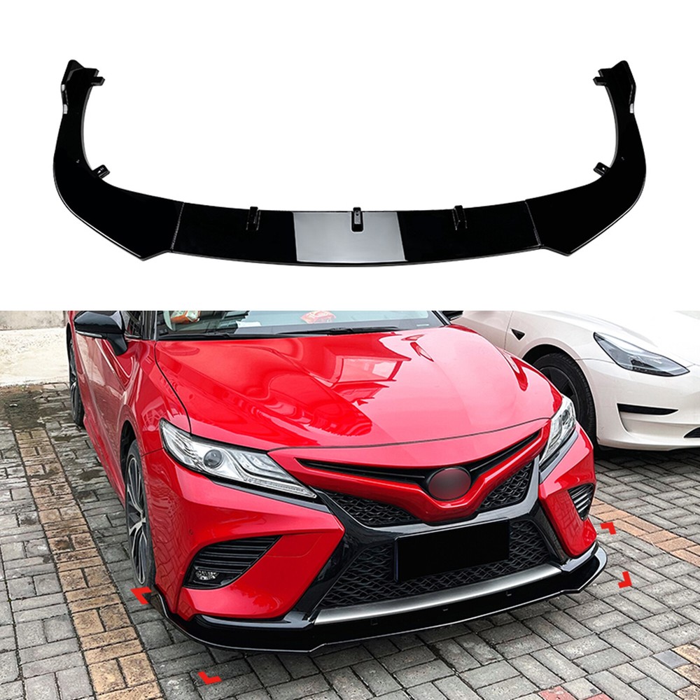 Front Bumper Spoiler Splitter Lip Kit For Toyota Camry 8th Sport 2018-2020 Black