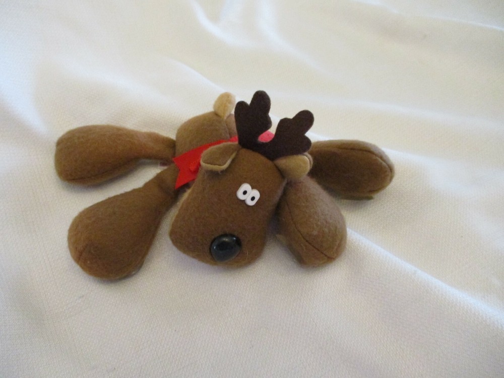 Vintage 1988 Hallmark RODNEY REINDEER Christmas Plush SUCTION Cups heartline