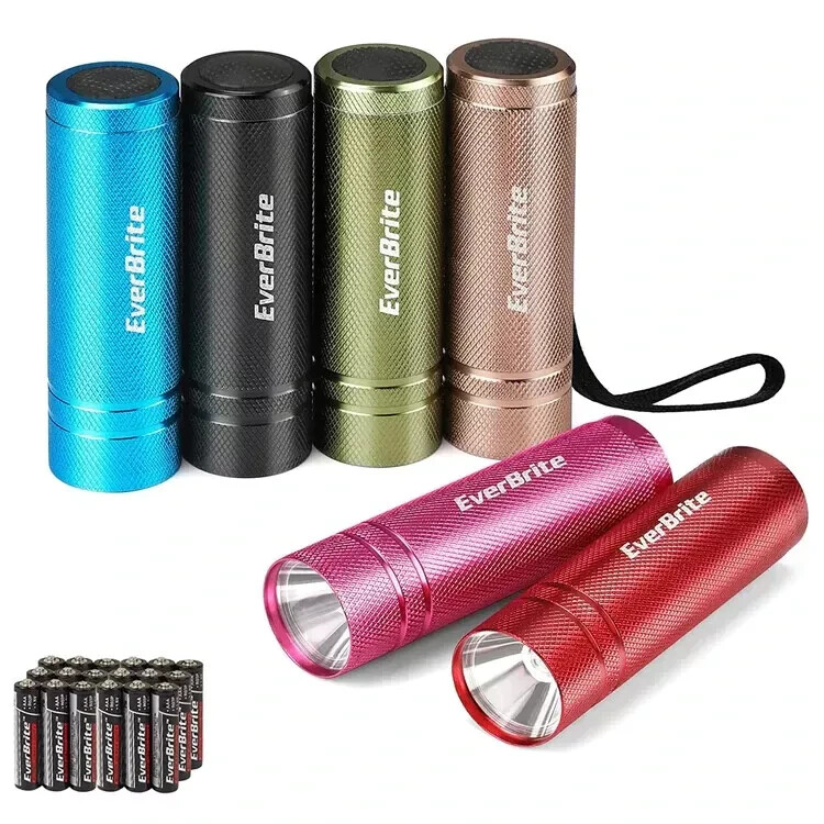 EverBrite Mini LED Flashlight Set LED Handheld Torch w/Lanyard 18AAABattery 6PCS